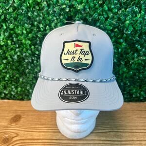 BioWorld Happy Gilmore Just Tap In It Adjustable Snapback Mens Golf HAT Gray NWT